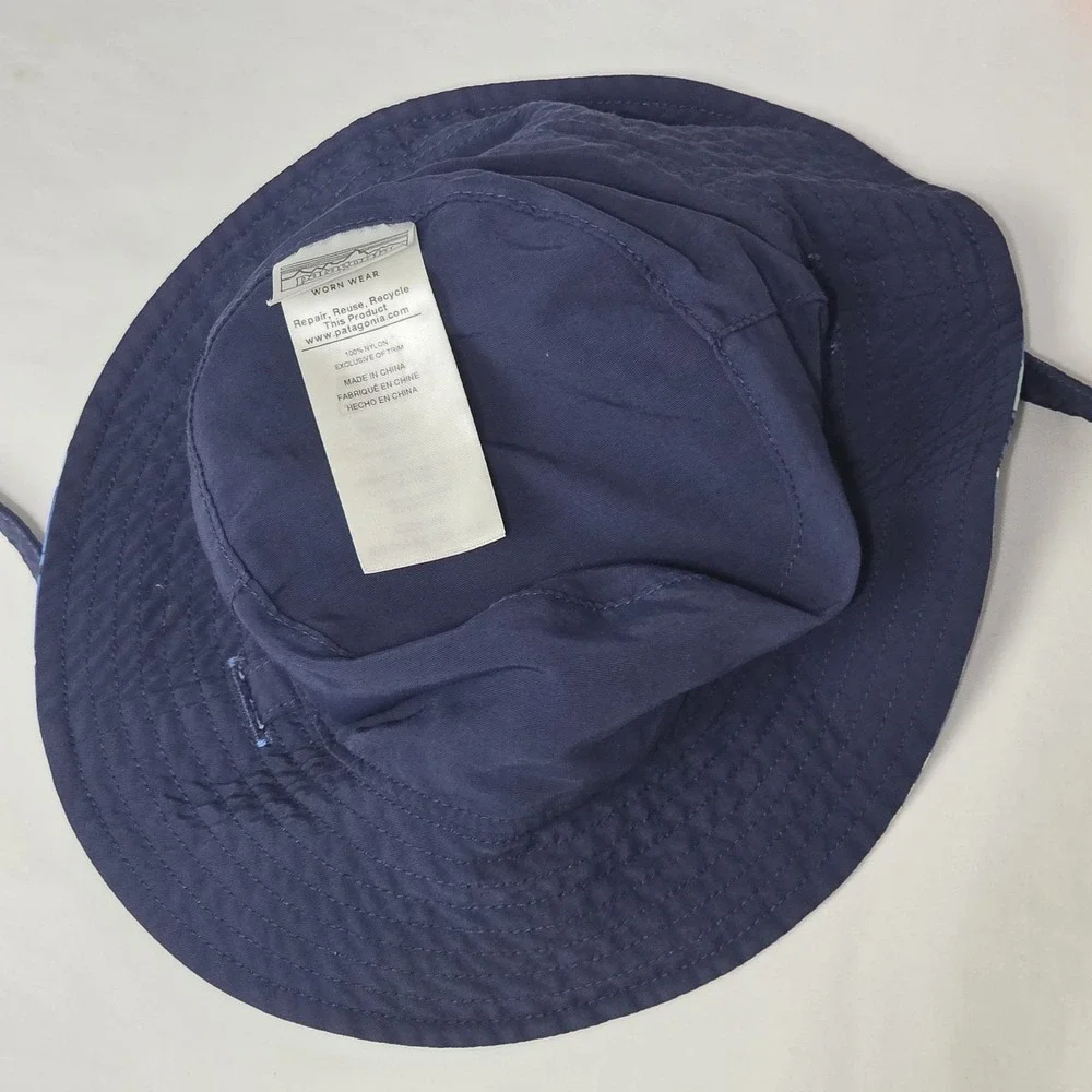 Patagonia Baby Infant Sun Bucket Hat Reversible - Fish Pattern - Size 12mo